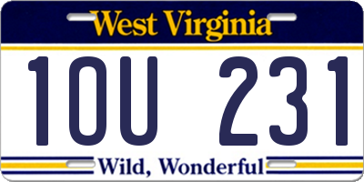 WV license plate 1OU231