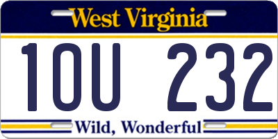WV license plate 1OU232