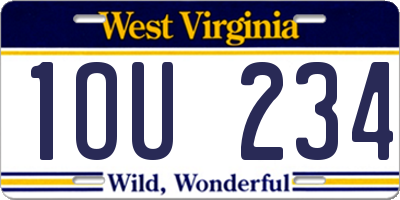 WV license plate 1OU234