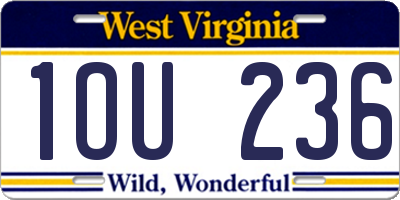 WV license plate 1OU236