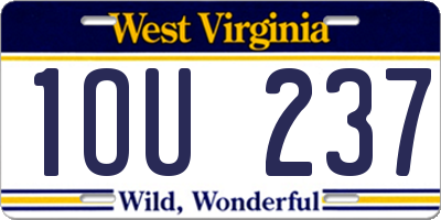 WV license plate 1OU237
