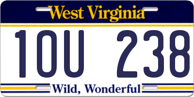 WV license plate 1OU238