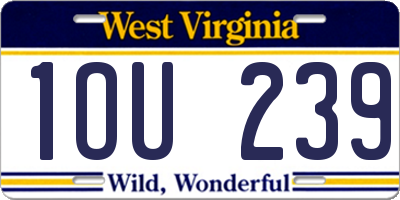 WV license plate 1OU239