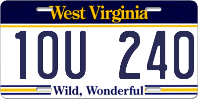 WV license plate 1OU240