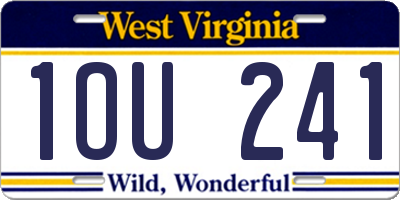 WV license plate 1OU241