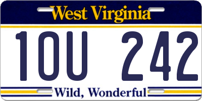 WV license plate 1OU242