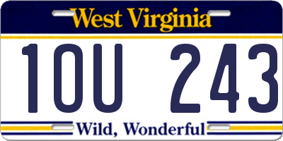 WV license plate 1OU243
