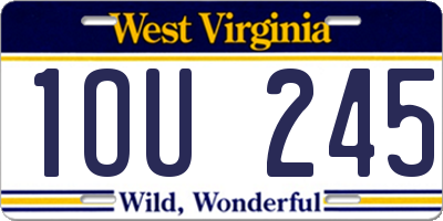 WV license plate 1OU245