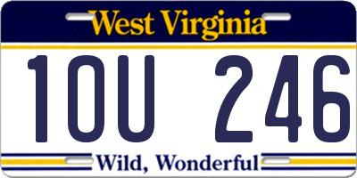 WV license plate 1OU246