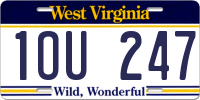 WV license plate 1OU247
