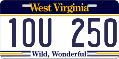 WV license plate 1OU250