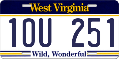 WV license plate 1OU251