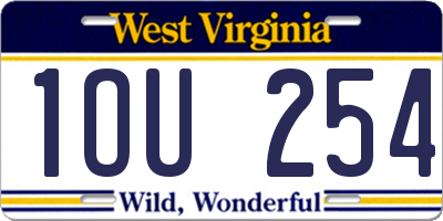 WV license plate 1OU254