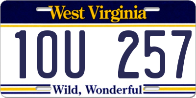 WV license plate 1OU257