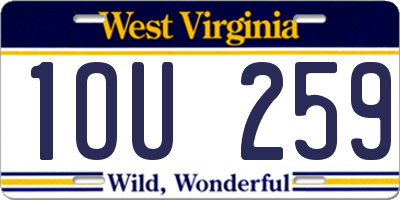 WV license plate 1OU259