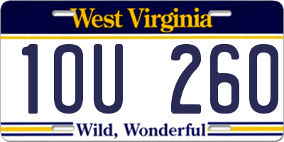 WV license plate 1OU260