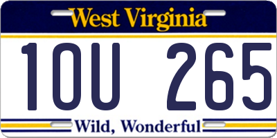 WV license plate 1OU265