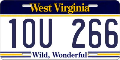 WV license plate 1OU266