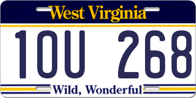 WV license plate 1OU268