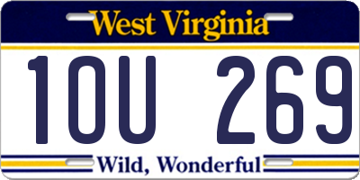 WV license plate 1OU269
