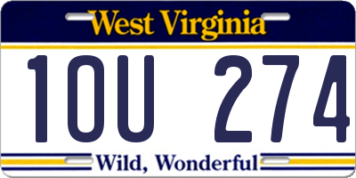 WV license plate 1OU274
