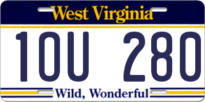 WV license plate 1OU280