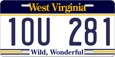 WV license plate 1OU281