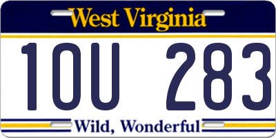 WV license plate 1OU283