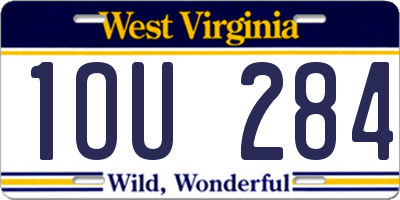 WV license plate 1OU284