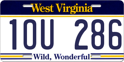 WV license plate 1OU286