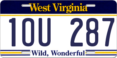 WV license plate 1OU287