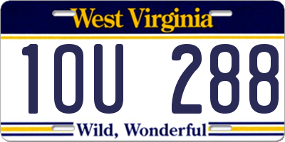 WV license plate 1OU288