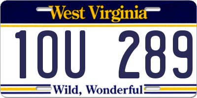 WV license plate 1OU289