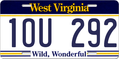 WV license plate 1OU292