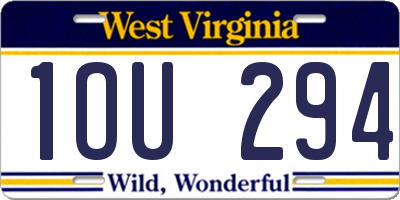 WV license plate 1OU294