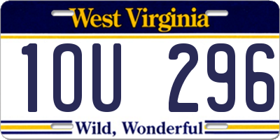 WV license plate 1OU296