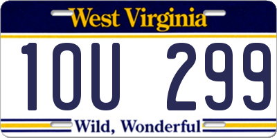 WV license plate 1OU299