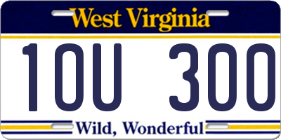 WV license plate 1OU300