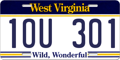 WV license plate 1OU301