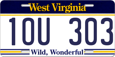 WV license plate 1OU303