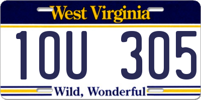 WV license plate 1OU305