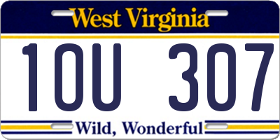 WV license plate 1OU307