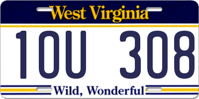WV license plate 1OU308