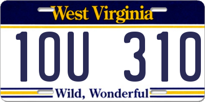 WV license plate 1OU310