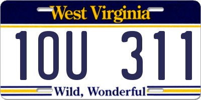 WV license plate 1OU311