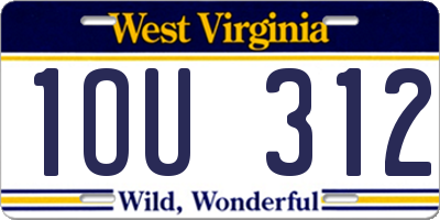 WV license plate 1OU312