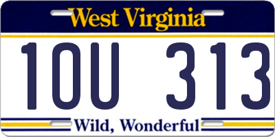WV license plate 1OU313