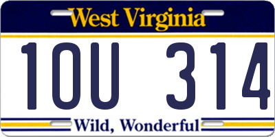 WV license plate 1OU314