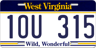 WV license plate 1OU315