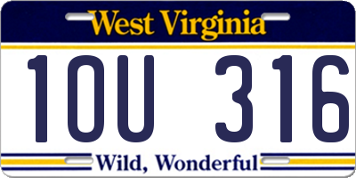 WV license plate 1OU316